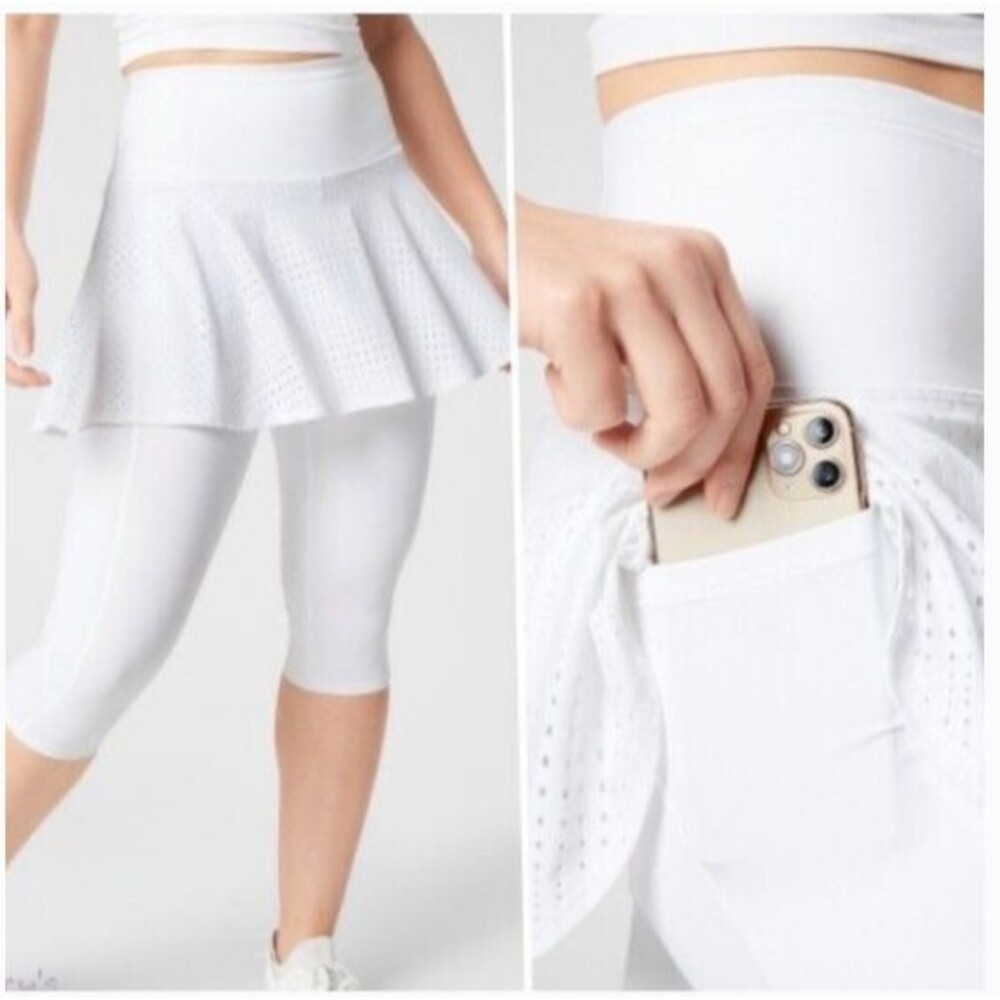 Athleta White Skirted Leggings